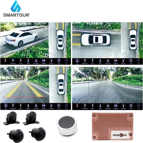 Smartour 2021 Car 3D Super HD 360 Surround View System Driving With 4-Channel Recording DVR 1080P Bird View Panorama System