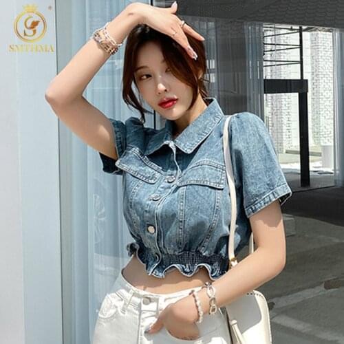 Женские джинсовые рубашки SMTHMA China At AliExpress