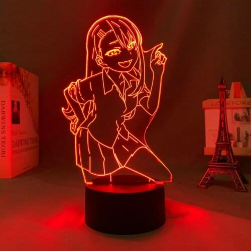 Led Lamp Anime Don't Toy with Me Miss Nagatoro for Room Decorative Light Fans Birthday Gift Color Changing Manga Led Night Light