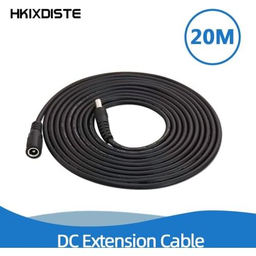 20 Meters DC 12V Power 10M Extension Cable 5.5mmx2.1mm DC Plug For CCTV Camera 12 Volt Extension Cord