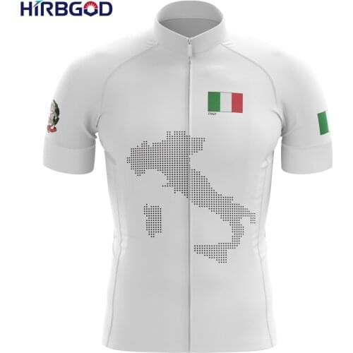 HIRBGOD Breathable Lightweight Maillot Ciclismo Mens White Bike Jersey for Italy Map Outline Riding Shirt Full Zipper,TYZ670-01