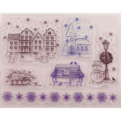 YINISE Silicone Clear Stamps CUTTING DIES For Scrapbooking building STENCIL DIY PAPER Album Cards MAKING CRAFT RUBBER Stamp MOLD