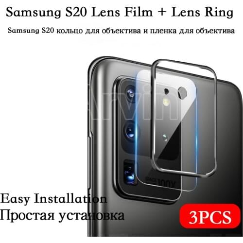 Tempered Glass & Metal Protective Ring for Samsung S20 Ultra Camera Lens Safety Protection Film for Samsung S20 Camera Protector