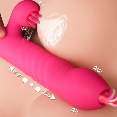 Heating Dildo Vibrator Vagina Massager Woman Masturbation AV Stick Tongue Clitoris Stimulator Licking Sex Toys Adult Products