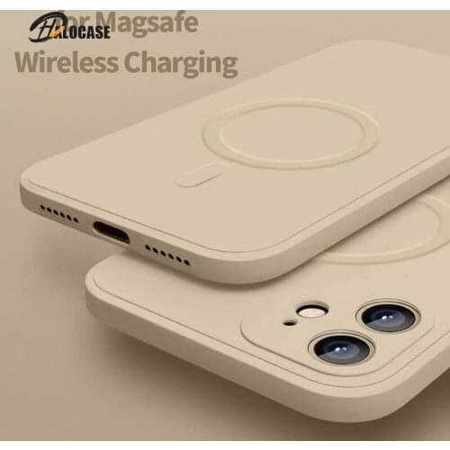 Liquid Silicone Soft Phone Case for iPhone 12 Pro Max Mini for Magsafe Wireless Charging