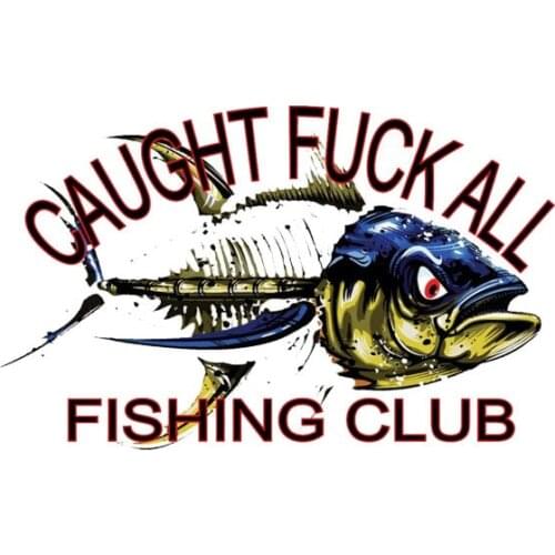 15CM*9.7CM Creative Funny Caught ALL Fishing Club Decal PVC Car Sticker for Focus Stickers