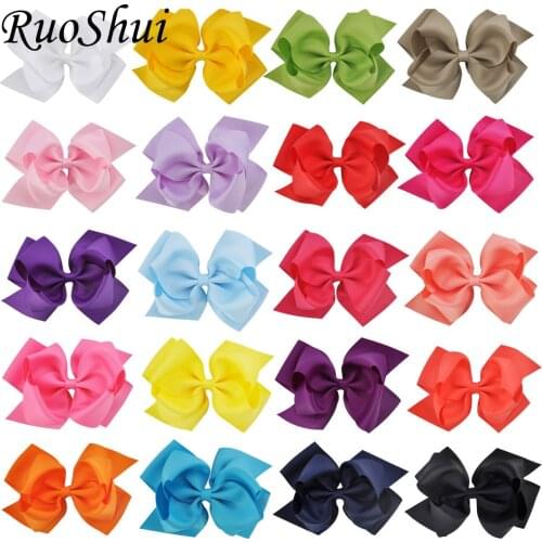 20Pcs 6 Inch Double Layers Grosgrain Ribbon Girls Hair bows cute hair clips children baby hairpin Kids Headwear Hair Accessories
