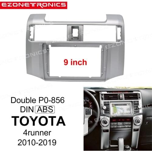 2Din Car DVD Frame Audio Fitting Adaptor Dash Trim Kits Facia Panel 9" For Toyota 4runner 2010-2019 Double Din Radio Player