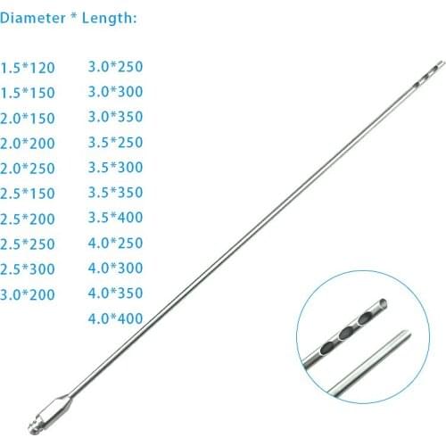 Stainless Steel 4 Holes Liposuction Cannulas Needle with Open Tip Autoclavable Fat Transfer Tools