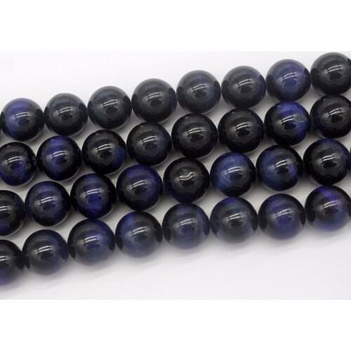 A+ Natural Stone Beads Blue Tiger Eye Round Beads For Jewelry Making 15inch Pick Size 6.8.10.12mm Making