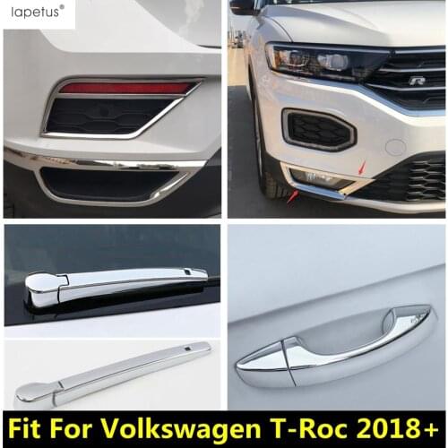 Lapetus Chrome Shiny Style Exterior Refit Kit For Volkswagen T-Roc T Roc 2018 - 2020 Rear Fog Lamps / Window Wiper Cover Trim