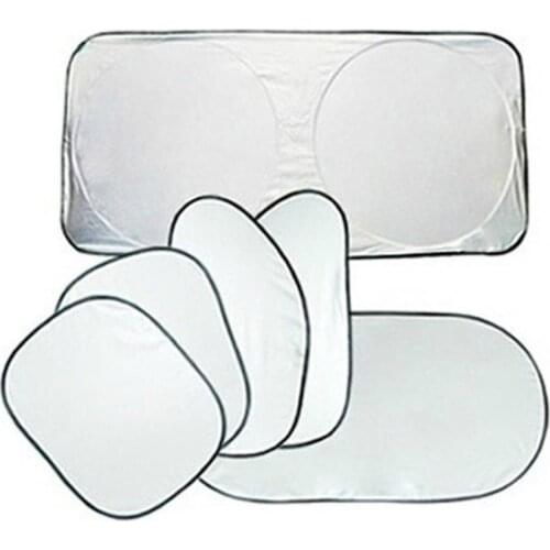 6Pcs Car Sun Shade Universal Foldable Silver Color Steering Wheel Cover Sunshade for Auto parasol coche солнцезащитная шторка