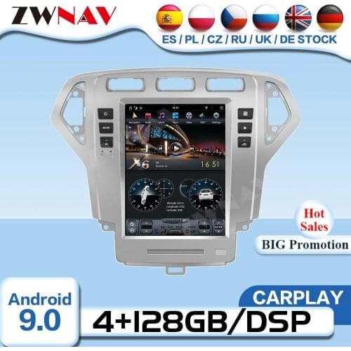Carplay Tesla Screen Android For Ford Fusion Mondeo 2007 2008 2009 2010 GPS Navi Multimedia Radio Receiver Audio Stereo Headunit