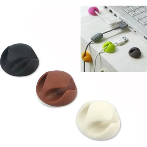 6 Pcs/lot Colorful Cable Clip Desk Tidy Wire Drop Lead USB Charger Holder Mouse Cable Cord Organizer Holder Secure Table