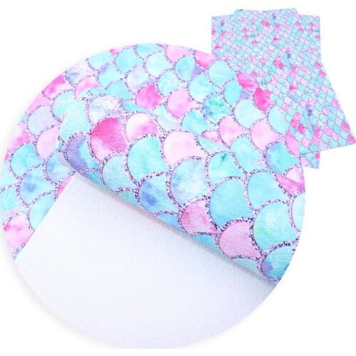 David accessories 20x33cm dots fish scales heart printed Lychee Faux Synthetic Leather,DIY Sewing Garment Knotbow Bags,1Yc5324