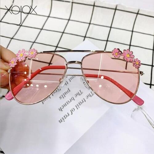 XojoX Children Sunglasses Girls Flowers Sun Glasses Boys Outdoor Metal Goggles Lovely Baby Eyeglasses