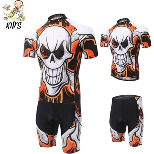 2021 NEW Summer Kids Cycling Clothing Breathable Children Cycling Jersey Set MTB Ropa Ciclismo Outdoor Riding Boys Bike Clothing