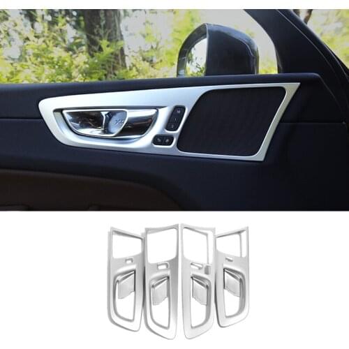 For Volvo XC60 2018 2019 ABS Matte Car inner door protector handle Bowl decoration frame Cover Trim auto accessories car styling
