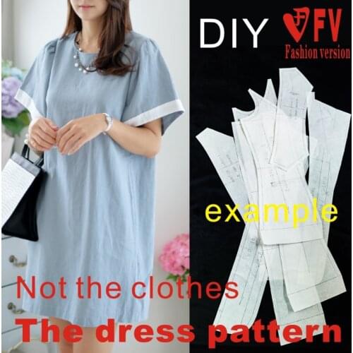 Dresses Sewing Pattern Template Cutting drawing Clothing DIY ((Not selling clothes)) BLQ- 112