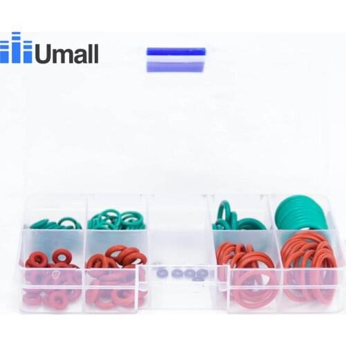 FKM and VMQ Green Red Silicone Rubber O Rings Seal Gasket Set 120PCS OD(9~20)mm