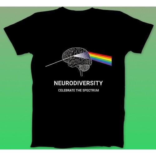 Neurodiversity Autism Spectrum ASD ADHD Rainbow Brain T Shirt