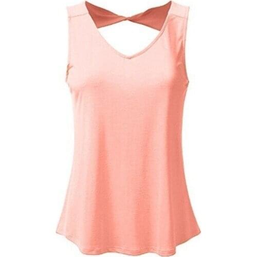 Hot sell spring and summer new sleeveless large size womens wear irregular personality exposed t-shirt LQ0074
