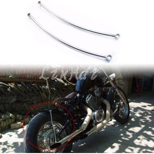 Chrome Rear Fender Rail Support Bracket Mount Holder For Harley Cruiser Cafe Bobber