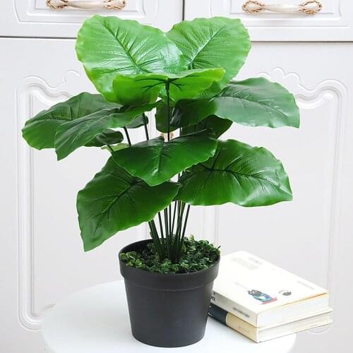 Artificial Plant Tropical Potted Palm Tree Leaves Fake Plants Balcony Green Bedroom Imitation Decoration Living Room Home Bonsai