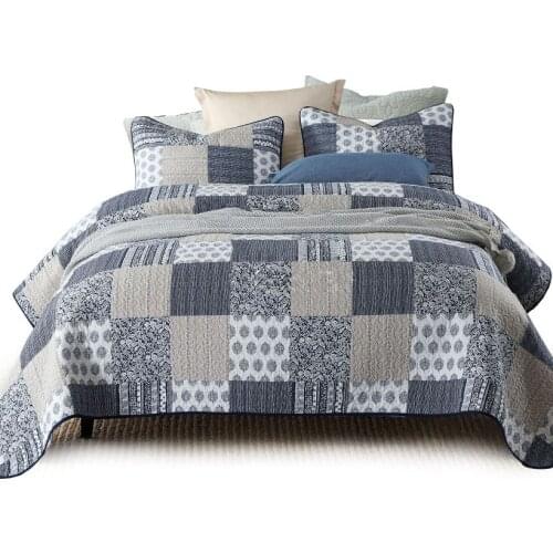 Quilted Blanekt for Bed Quilt Set 3PCS Cotton Bedspread on the Bed Cover Pillowcase King Queen Size Summer Coverlets