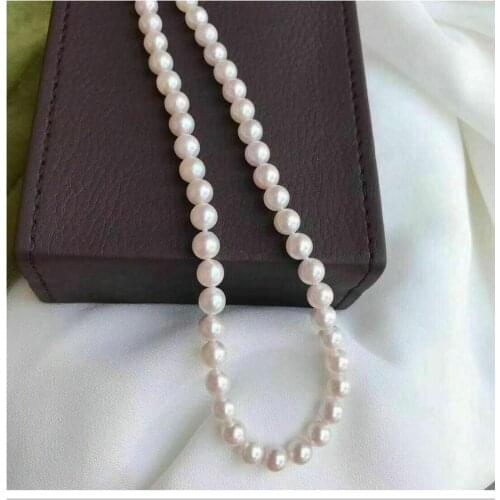Beautiful Freshwater AAA+ 7-6mm white pearl Necklace 18"