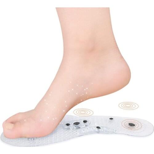 1 Pair Feet Magnetic Therapy Insoles Transparent Gym Weight Loss Men Women Comfort Pads Massage Foot Care Relaxation