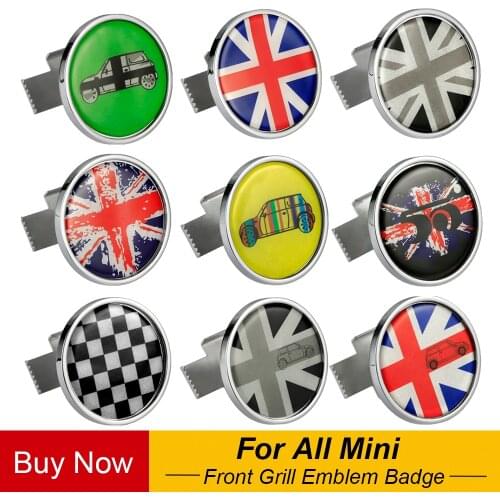 Metal 3D Front Bumper Grill Emblem Badge Sticker Car Styling For MINI Cooper JCW S One Countryman R60 R61 F56 F60 Accessories