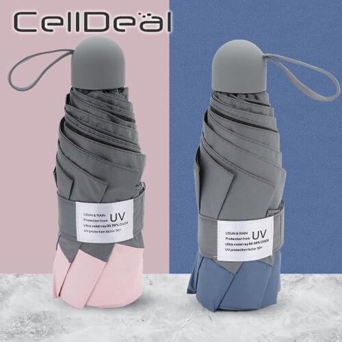 6/8 Ribs Mini Umbrella Anti-UV Protection Small Folding Umbrella Windproof Portable Pocket Women Men Children Travel Umbrella