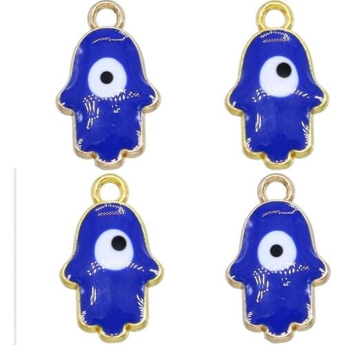 6pcs fashion evil eye hamsa hand pendant Enameldiy jewelry accessories findings handmade bracelet making accessories