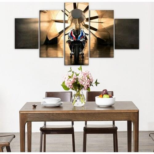 5 Pieces BMWS m1000rr motorcycle Poster Canvas Frame Art Living Room Home Decor Artwork Wall Super Car Picture Print Painting
