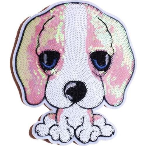 Cartoon Dog Patch Embroidered Iron On Animal Stickers Sewing Clothes Patches for Jeans Backpack Coats Garments Appliques Badge