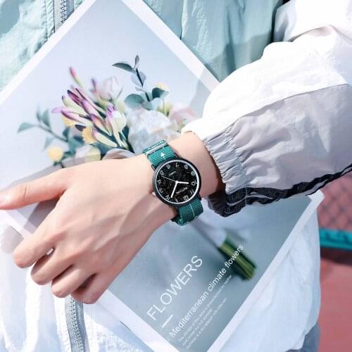 Ins Style Middle School Student Canvas Starry Sky Forest Sports Hand Student Watch Mens Fashion Watch Temperament Ladies Watch