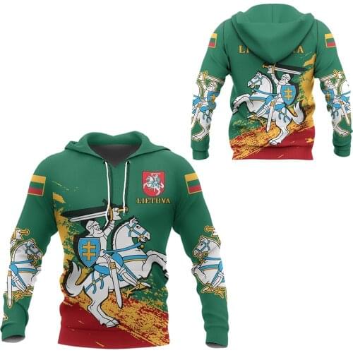 Tessffel Country Emblem Flag Lithuania Retro Tattoo Autumn Pullover Men/Women Tracksuit Jacket 3Dprint Streetwear Zip Hoodies A5