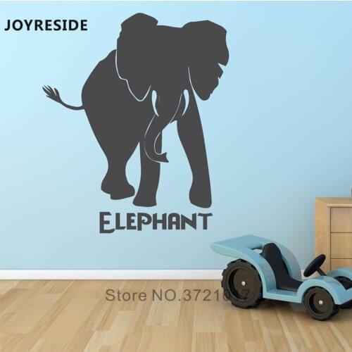 JOYRESIDE Elephant Decal Home Wall Decor Animals Safari Stickers Home Kids Playroom Decor Wall Sticker Elephant Decoration WM372
