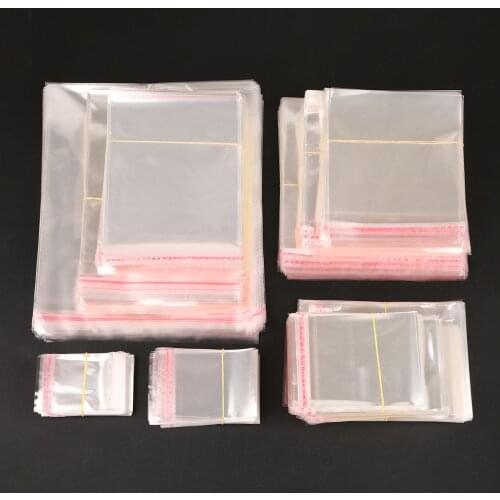 New Arrivals 200pcs/pack Jewelry Clear Self Adhesive Seal Plastic Bags Transparent Opp Bag Packing Plastic Gift Bags for Jewelry