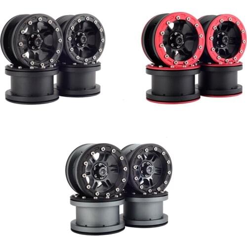 4PCS Metal 2.2 inch Beadlock Wheel Rims for 1/10 RC Rock Crawler Axial SCX10 RR10 Wraith TRAXXAS TRX4 TRX6