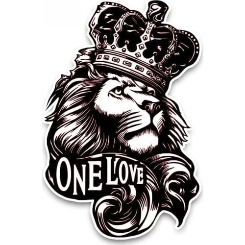 One Love Lion Crown PVC High Quality Animal Car Sticker Automobile Accessories Decoration Decal,15cm*10cm