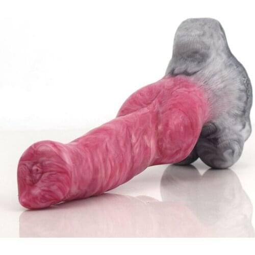 Huge Animal Dildo For Lesbian Couples Gory Raw Meat Color Silicone Penis Knot G-spot Stimulate Masturbator Sex Toys Adult Women