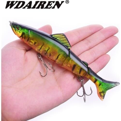 WDAIREN 12.5cm 17.5g Minnow Fishing Lure Multi Jointed Sections Hard Baits Artificial Fishing Wobblers Crankbaits Fishing Tackle