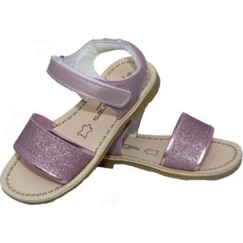 Sandals for girl in pink leather Andanines