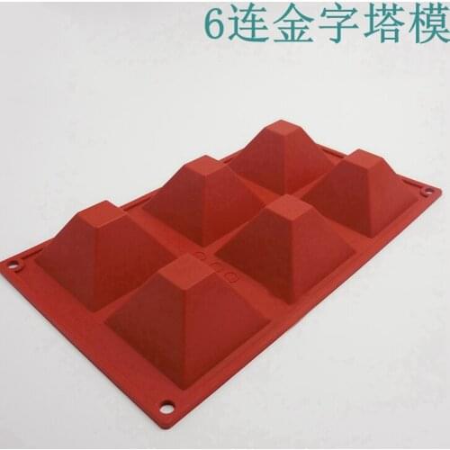 Silicone 6 Pyramid Shape Cake Mousse Jelly Candy Ice Mold Cupcake Cakecup Tray Mousse Moulds