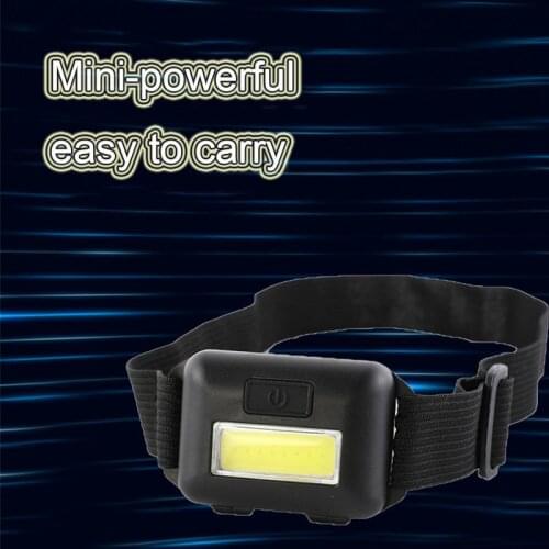 LED Mini Headlight Three Gears Adjustable Hiking Camping Fishing Night Running Plastic Dry Battery Portable Outdoor Accessories