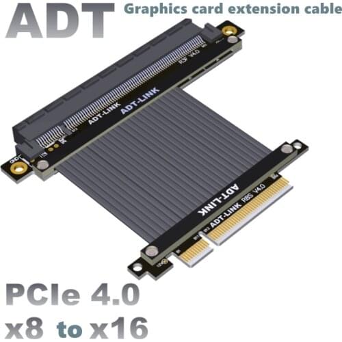 PCIe 4.0 graphics card extension cable PCIE 4.0 x8 to x16 adapter graphics card: GTX3080ti, RX5700xt