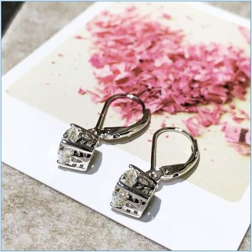 18K White Gold 0.5CTW 5mm DF Color Moissanite Hoop Earrings for Women Gift Gold Lab Diamond Earrings