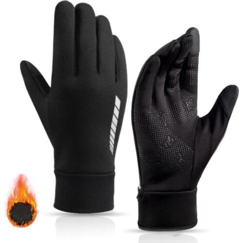 Winter Motorcycle Gloves Fleece Keep Warm Moto Water-Repellent Motocross Motorbike Full Finger Gloves Touch Screen Riding Gloves